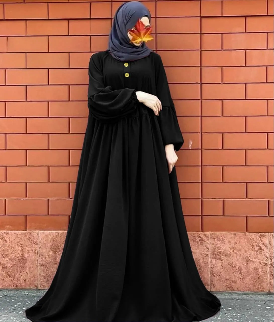 Marble Button Abaya