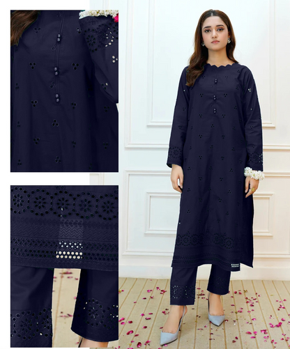 Boring Embroidery 2 Piece Suit